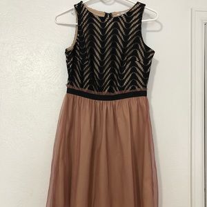 Black and dusty pink dress